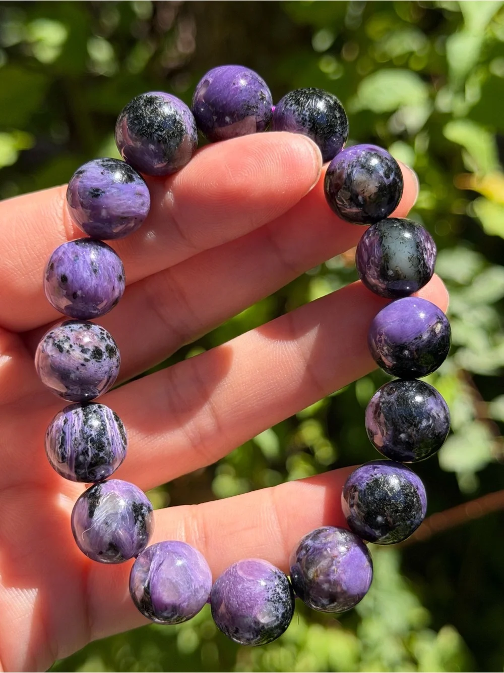 13mm stretchable purple charoite bracelet 1839